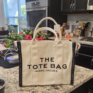Marc Jacobs Cream Tote Bag with Black Details